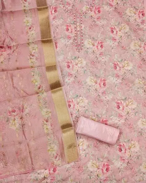 Women Floral Print 3-Piece Dress Material