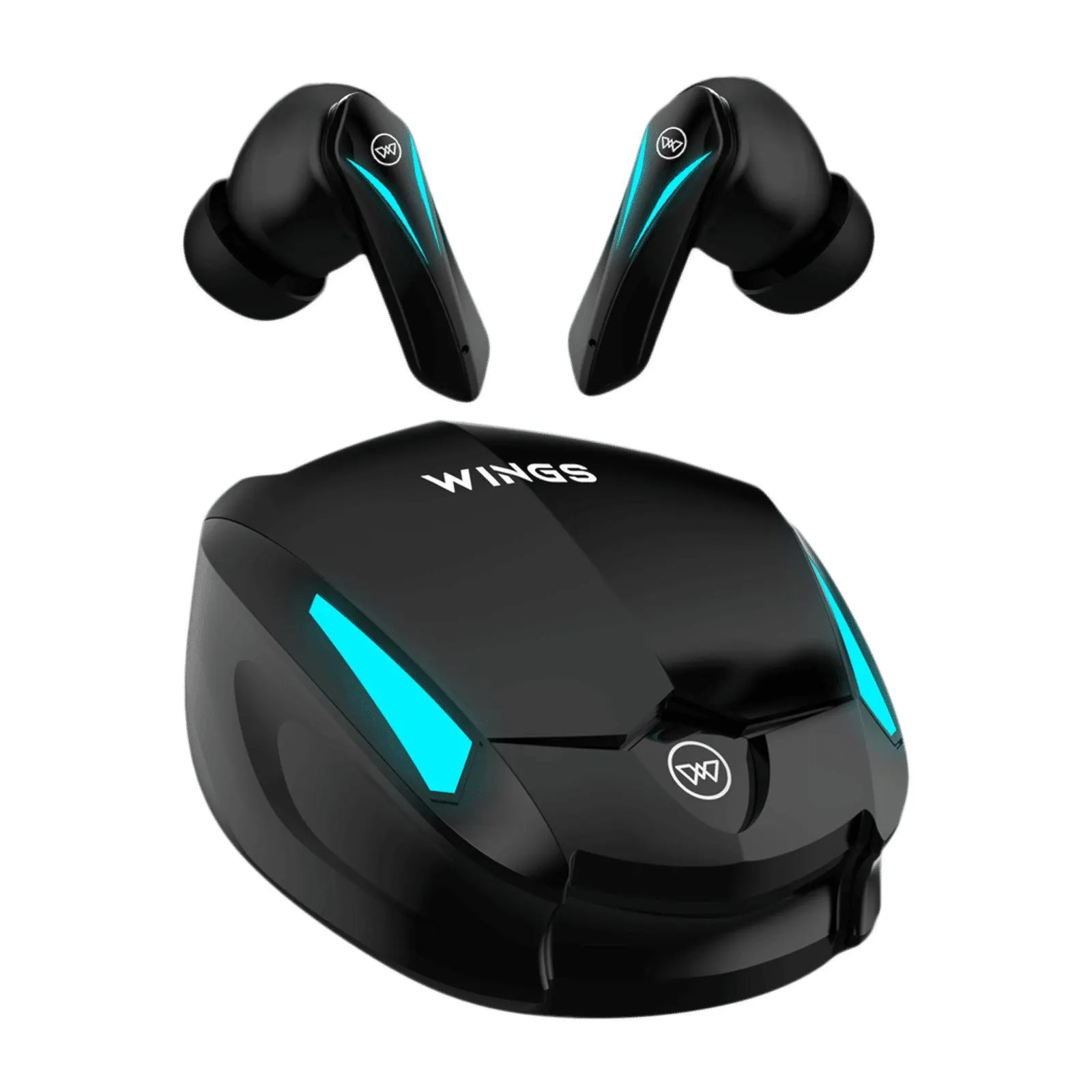 WINGS Phantom 550 TWS Earbuds with Environmental Noise Cancellation (IPX5 Water Resistant, 50ms Ultra Low Latency Game Mode, Black)