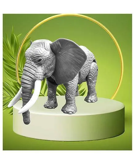 VGRASSP Walking Electric Elephant Wiggling Tail And Shaking Head Wild Animal Figure Toy For Kids And Toddlers With Music And Realistic Trumpet (Chinghar) Sound