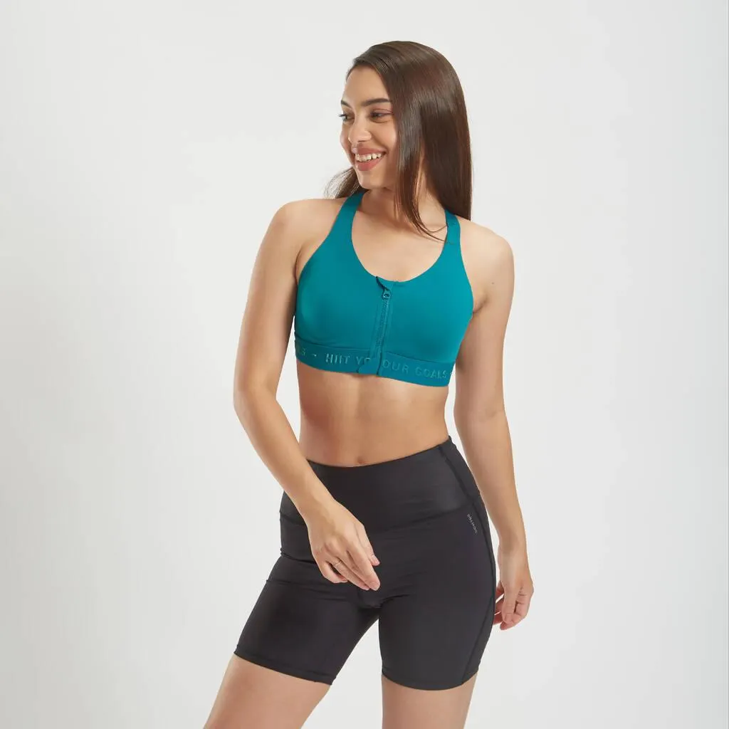 Sports Bra High Support with Zip - Purple