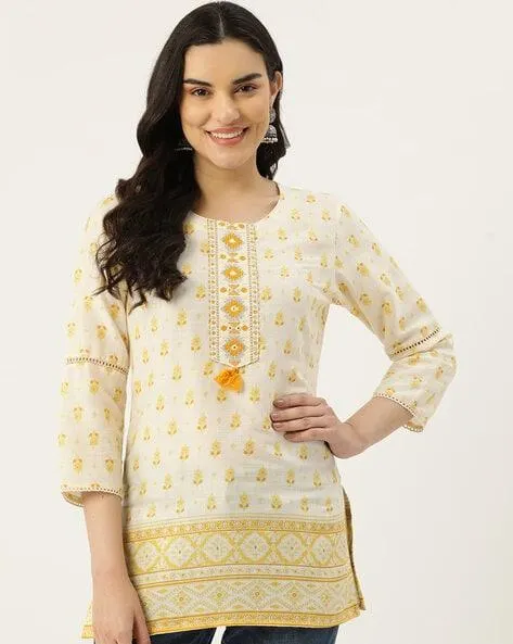 Women Embroidered Straight Kurti