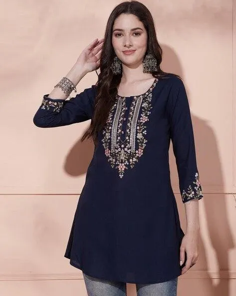 Embroidered A-Line Kurti