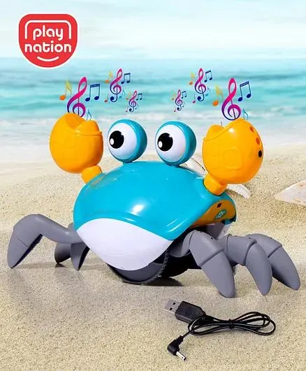 Play Nation Crawling Crab Musical Toy with Rechargeable Battery- Multicolour