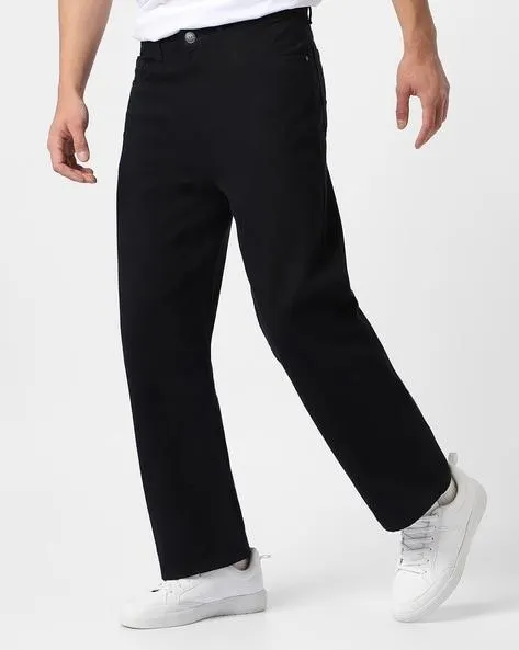 Men Loose Fit Non-Stretchable Washed Jeans