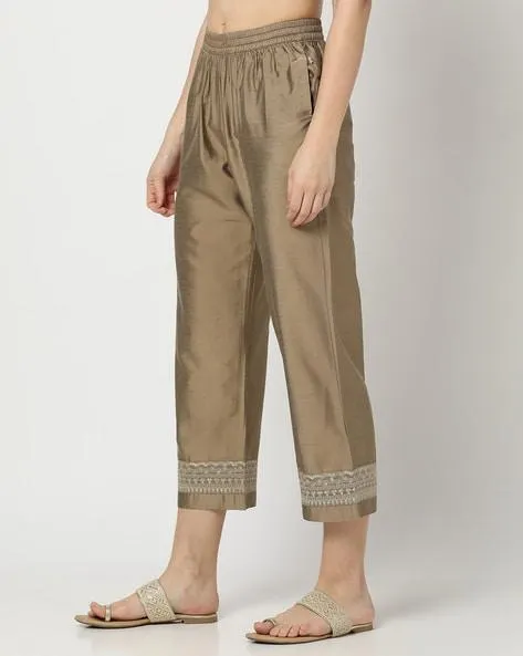 Women Embroidered Straight Pants