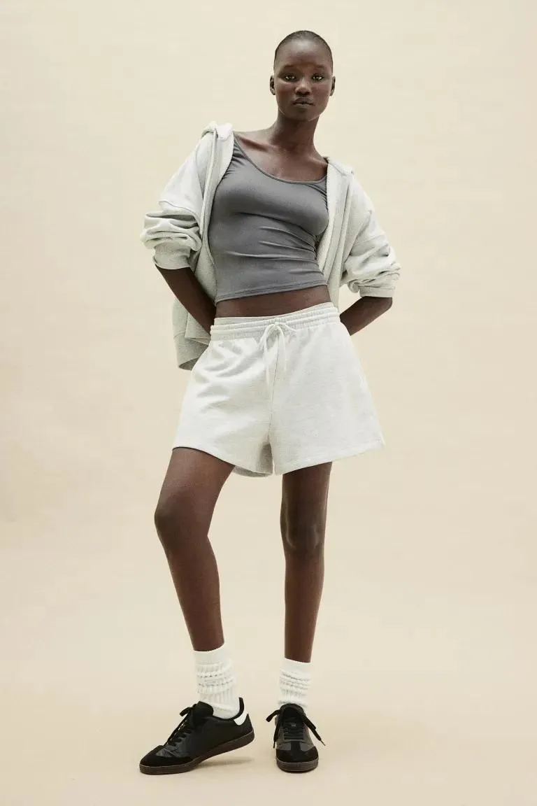 Scoop-neck microfibre top