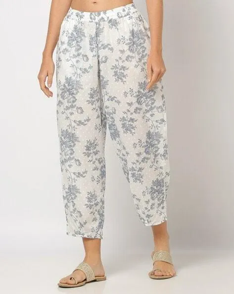 Women Floral Print Pants with Insert Pocket