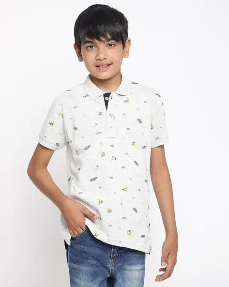 Graphic Print Polo T-Shirt