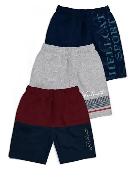 Pack of 3 Typographic Print Shorts