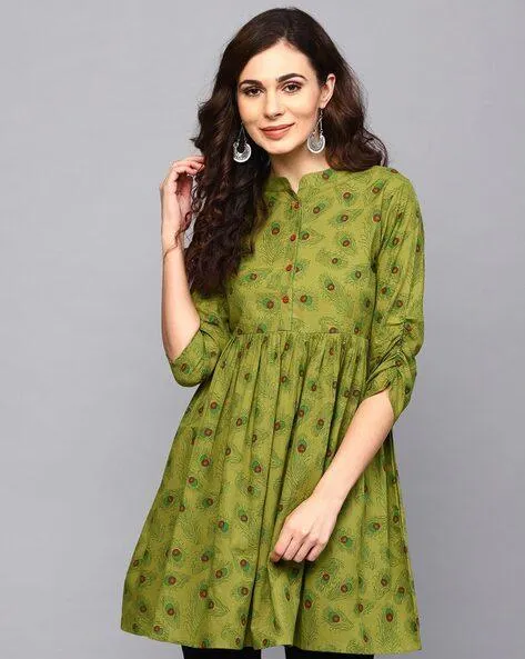 Floral Print Flared Kurti