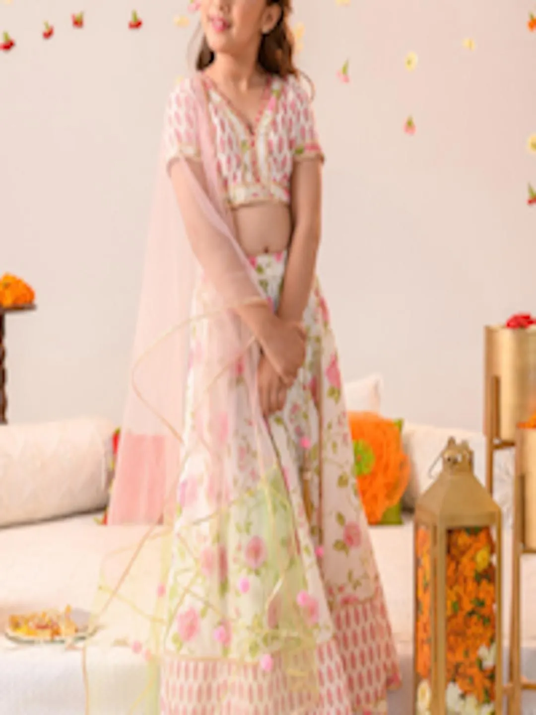 Girls Printed Ready to Wear Lehenga & Blouse With Dupatta