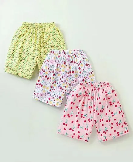 Simply Sinker Above Knee Length Shorts Fruits Print Pack of 3 - Multicolour