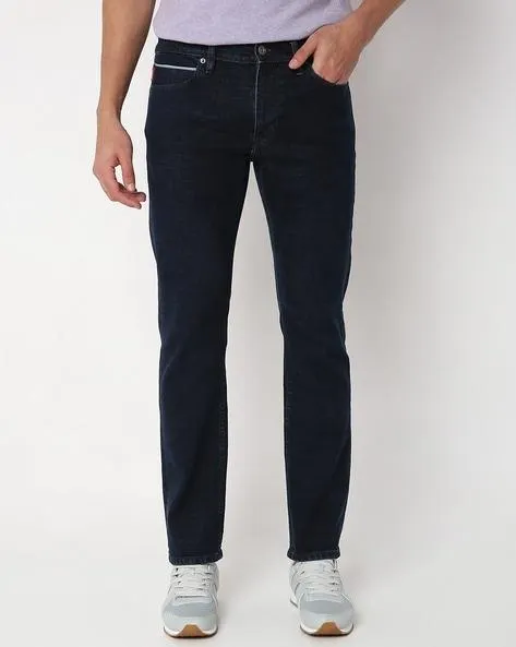 Kyoto Comfort Dark Blue Stone Enzyme Wash Straight Fit Jeans
