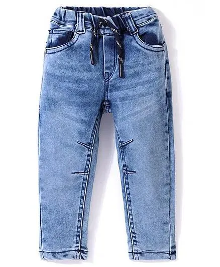 Olio Kids Denim Full Length Solid Color Jeans - Light Blue