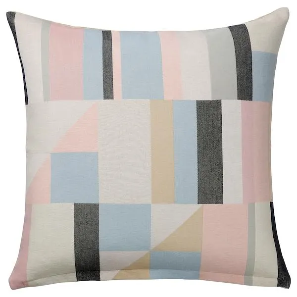 Cushion cover, light beige/multicolour,