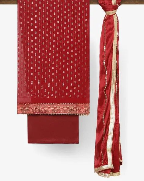 3-piece Embellished Unstitched Dress Material