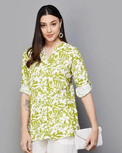 Women Floral Print Straight Tunic