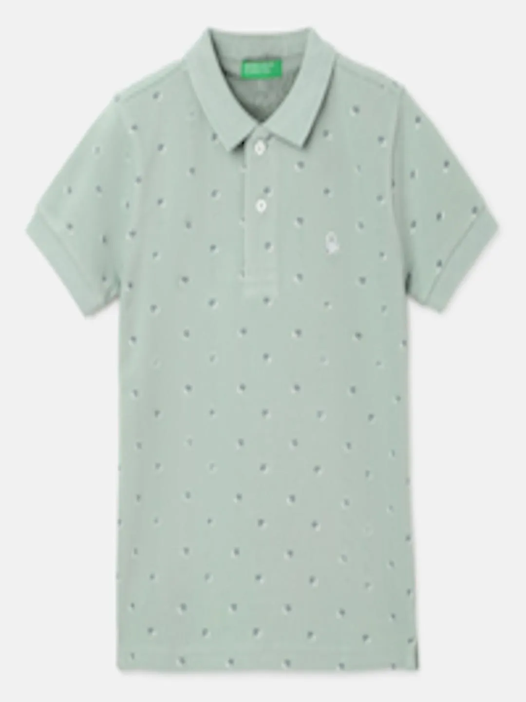 Boys Polka Dot Printed Polo Collar Cotton T-Shirt