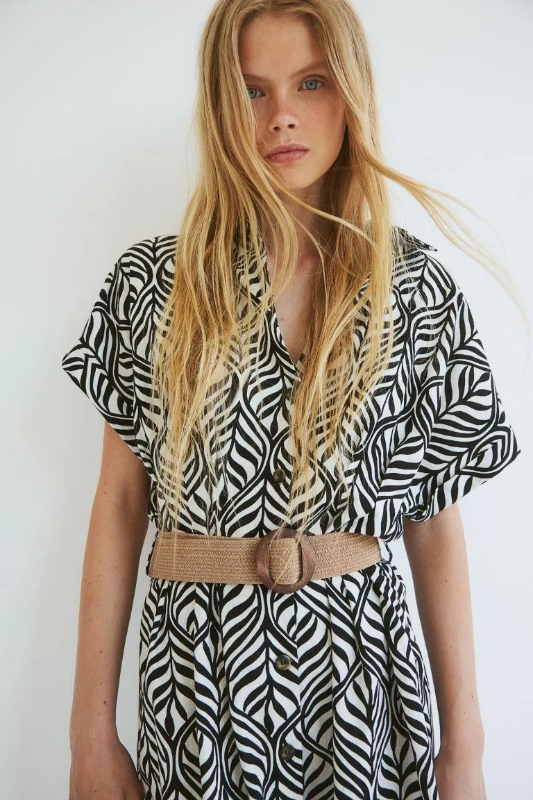 Belted shirt dress