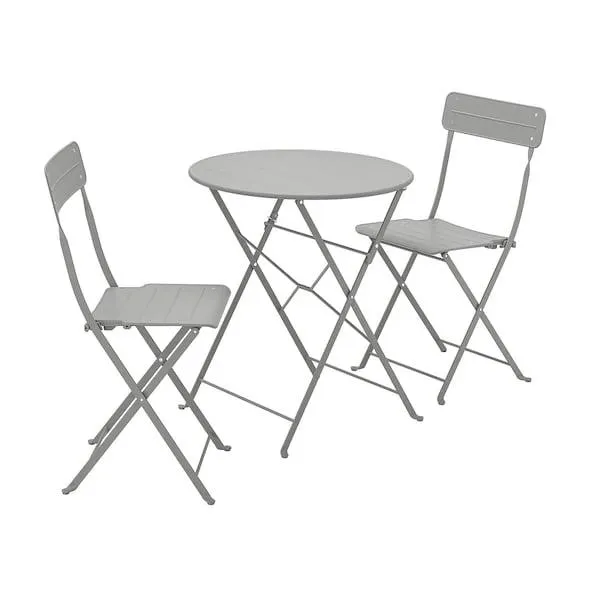 Table+2 chairs, outdoor, grey/grey