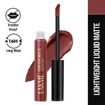 Lakme Forever Matte Liquid Lip Color, 16Hr Lipstick, Lightweight & Transferproof - Nude Dream
