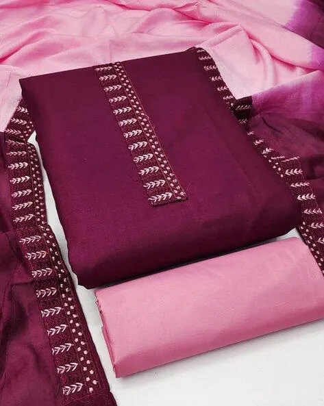 Embroidered 3-Piece Unstitched Dress Material