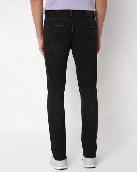 Tonosho Black Enzyme Wash Tapered Fit Jeans