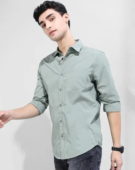 Slim Fit Shirt with Patch Pocket