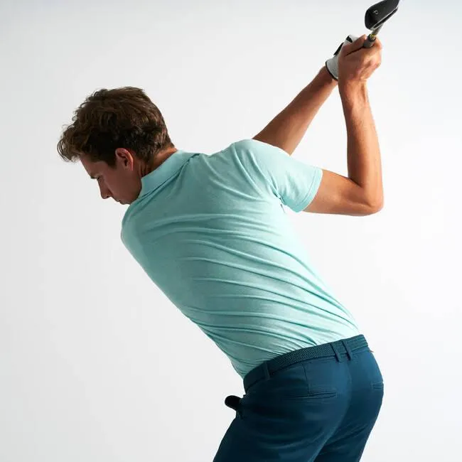 Men Golf Polo T-Shirt 500 Mottled Mint