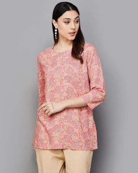 Women Floral Print Straight Tunic