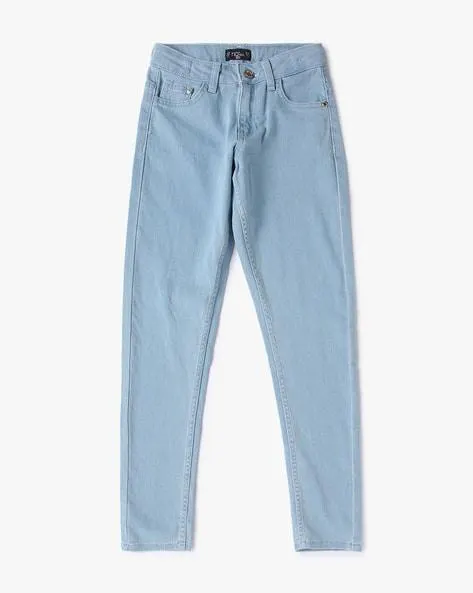 Girls Lightly Washed Straight Fit Jeans