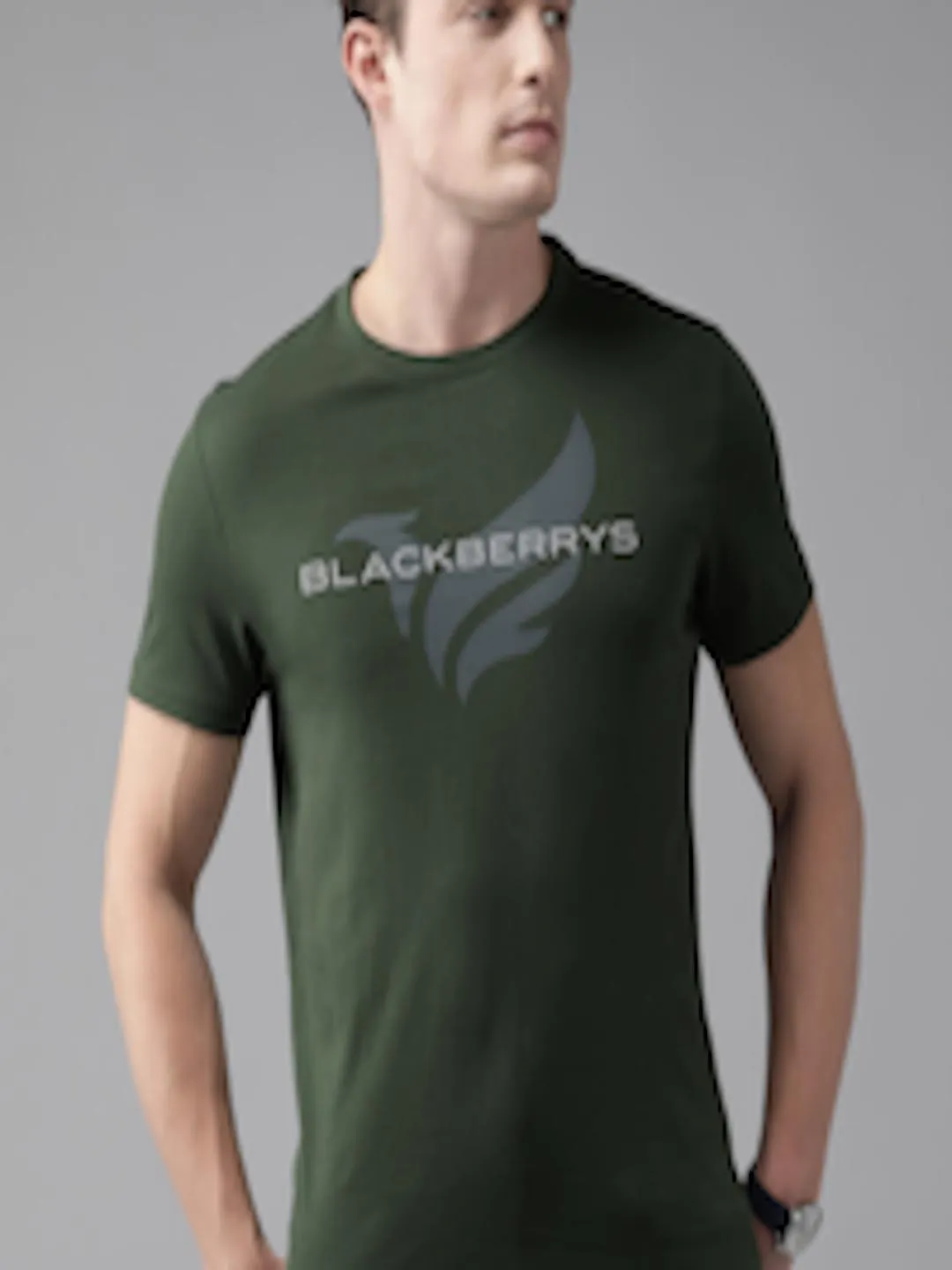 Brand Logo Print Pure Cotton Slim Fit T-shirt