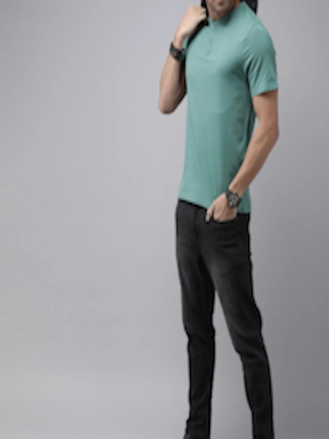 The Life Co. Henley Neck Pure Cotton T-shirt