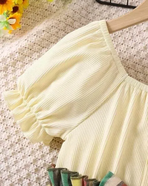 Girls Striped Fit & Flare Dress