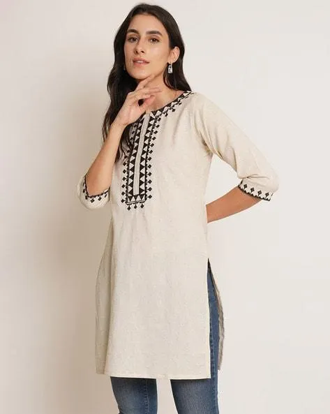 Embroidered A-Line Kurta