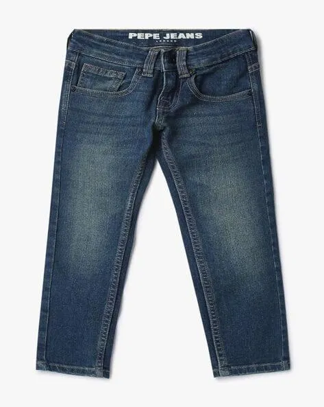 Light-Wash Mid-Rise Jeans