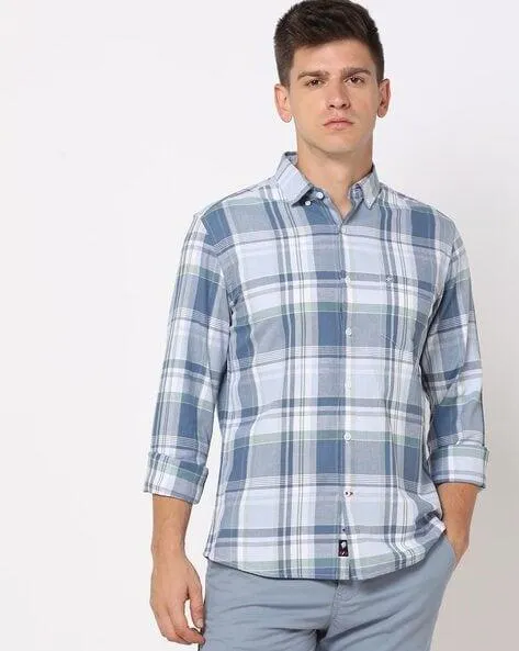 Men Checked Slim Fit Shirt
