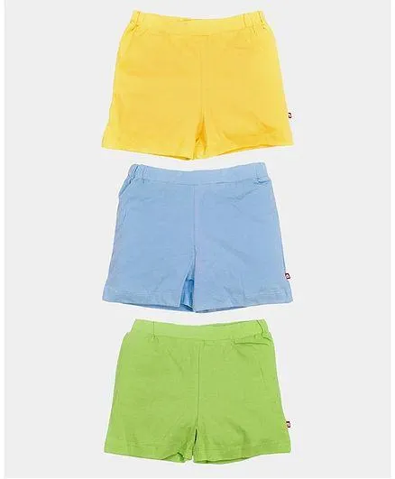 Nino Bambino Solid Pack Of 3 Shorts - Multi