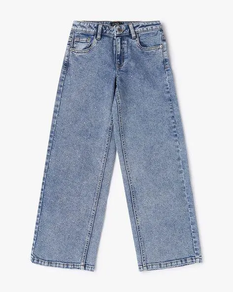 Mid-Rise Straight Fit Jeans
