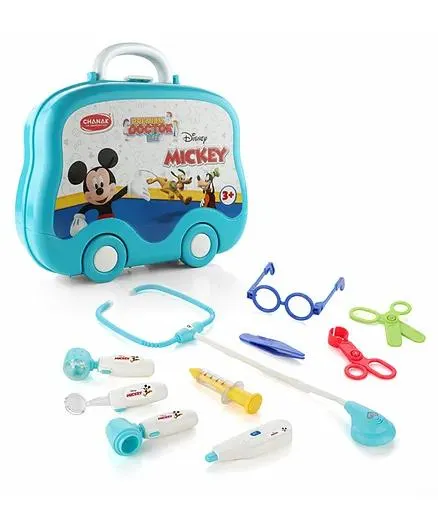 Aditi Toys Disney Mickey Premium Doctor Set For Kids, Doctor Set With LED Light Instruments, Pretend Play Doctor Set For Kids, 10 Piece Doctor Kit For Boys & Girls, BIS Approved. (Disney Mickey)
