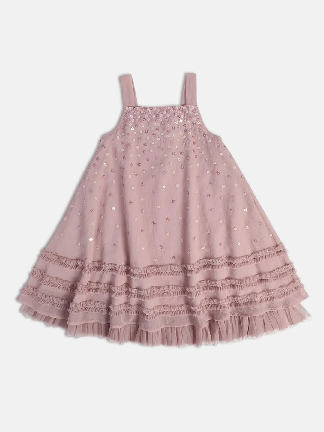 Girls Sequin Embellished A-Line Dress