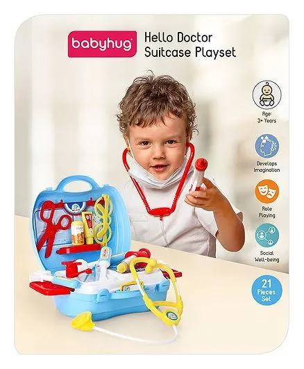 Babyhug Hello Doctor Suitcase Playset - 21pieces