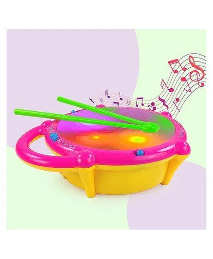 NHR Musical Flash Drum with 3D Flash Lights -Multicolor