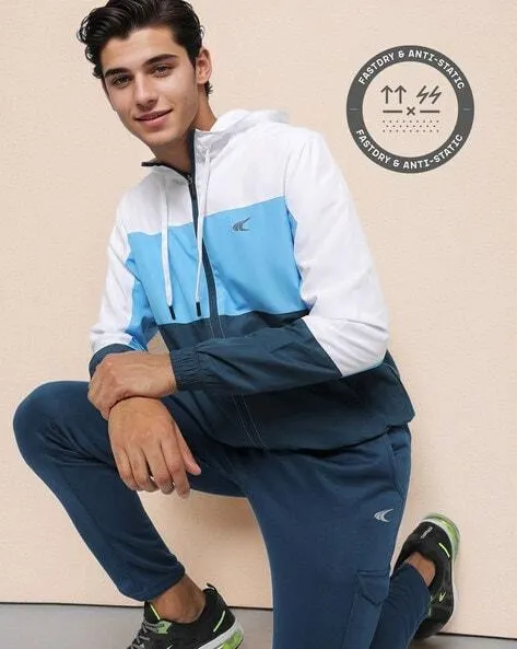 Colourblock Zip-Front Hoodie