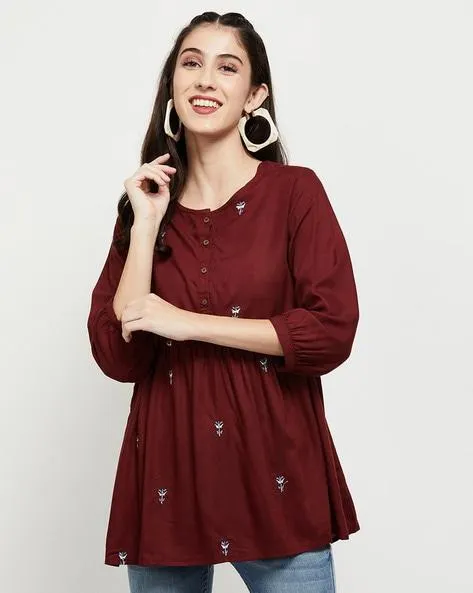 MIcro-Print Fit & Flared Kurti