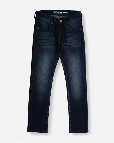 Boys Slim Fit Mid-Wash Jeans