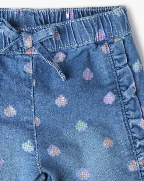 Printed Mid-Wash Jogger Jeans