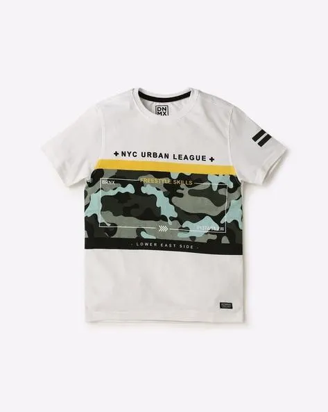 Camouflage Print Crew-Neck T-shirt