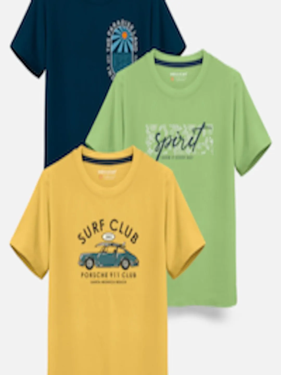 Boys Pack Of 3 Printed Cotton T-shirt