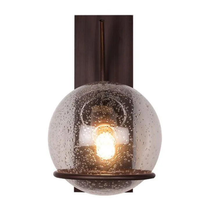 Bashful Dark Brown Clear Glass Wall Light
